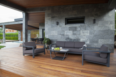 "Гранада" лаунж-зона из алюминия со столиком из HPL