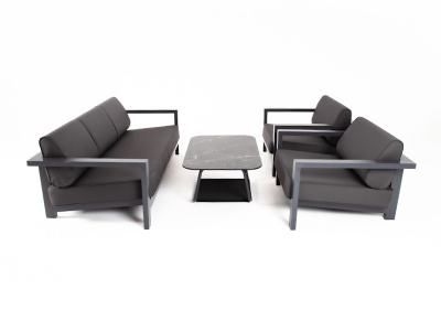 "Гранада" лаунж-зона из алюминия со столиком из HPL