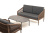 "Канны" лаунж-зона 4-местная из роупа со столом "Верона" (серый гранит), каркас алюминиевый коричневый, роуп коричневый